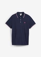 Piqué-Poloshirt aus reiner Bio-Baumwolle in blau von vorne - bonprix