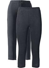Schmal geschnittene Capri-Leggings (2er Pack) in schwarz - bonprix