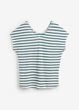 Shirt aus reinem Leinen mit Fledermausärmeln in petrol von vorne - bonprix