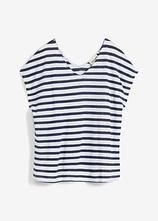 Shirt aus reinem Leinen mit Fledermausärmeln in blau von vorne - bonprix