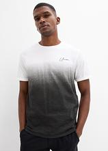 T-Shirt aus reiner Baumwolle, Slim Fit in schwarz von vorne (im Anschnitt) - bonprix