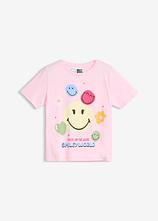 Smileys T-Shirt aus reiner Baumwolle in rosa von vorne - SmileyWorld