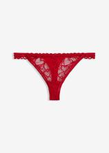 Tanga String mit Herzchenspitze in rot von vorne - bonprix