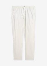 Regular Fit Chinohose aus luftigem Leinen-Mix, Straight in grau von vorne - bonprix