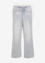 Bootcut Jeans Mid Waist, Stretch in blau von vorne - bonprix