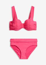 Balconette-Bikini mit gepolsterten Trägern (2-tlg.Set) in pink von vorne - bonprix