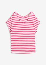 Shirt aus reinem Leinen mit Fledermausärmeln in pink von vorne - bonprix