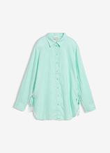 Hemdbluse aus reinem Leinen in grün von vorne - bonprix