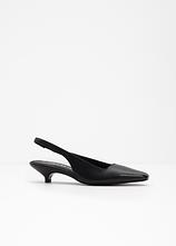 Slingpumps aus Leder in schwarz - bonprix