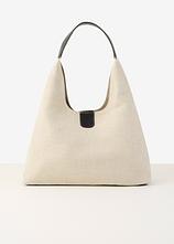 Beuteltasche mit Leinen in beige von vorne - bonprix