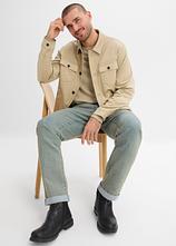 Leichte Relaxed Fit Stretch-Jeans mit Dehnbund, Straight in blau im Look (Totalaufnahme) - bonprix