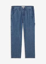 Leichte Relaxed Fit Carpenter-Jeans mit Dehnbund, Straight in blau von vorne - bonprix