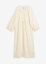 Maxikleid aus reinem Leinen in weiß von vorne - bonprix