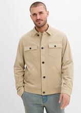 Velourslederimitat-Jacke in beige von vorne (im Anschnitt) - bonprix