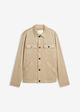 Velourslederimitat-Jacke in beige von vorne - bonprix