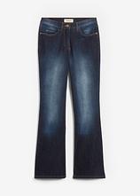 Bootcut-Jeans Mid Waist, Stretch in blau von vorne - bonprix