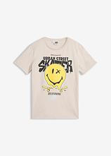 Smiley T-Shirt aus reiner Bio Baumwolle in grau von vorne - SmileyWorld