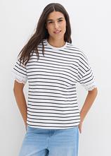 T-Shirt aus reiner Baumwolle in schwarz von vorne (im Anschnitt) - bonprix