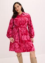 Blusenkleid aus reiner Baumwolle in pink von vorne (Totalaufnahme) - bonprix