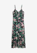 Trägerkleid aus softem Mesh in schwarz von vorne - bonprix