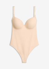 Rückenfreier Medium Shape Body mit Multiwayfunktion in beige von vorne - bonprix