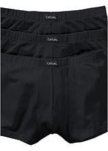 Boxershorts eng mit Baumwolle (3er Pack) in schwarz von vorne - bonprix