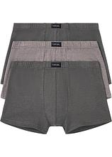 Boxershorts eng mit Baumwolle (3er Pack) in grau von vorne - bonprix