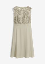 Minikleid mit Spitze in grün von vorne - bonprix