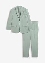 Anzug (2-tlg. Set), Regular Fit in grün von vorne - bonprix