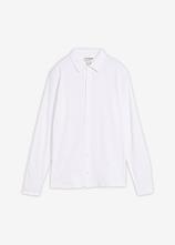 Stretch-Hemd aus Baumwoll-Piqué in weiß von vorne - bonprix