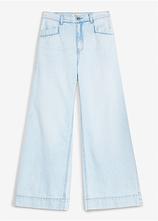 Wide-Leg-Jeans High Waist in blau von vorne - bonprix