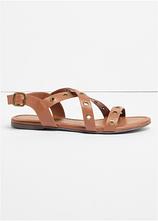Sandalen mit Ösen in braun - bonprix