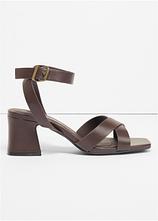 Sandaletten mit Blockabsatz in braun - bonprix