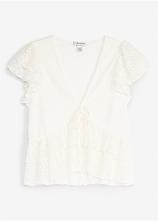 Kurzes Spitzenshirt	 in weiß von vorne - bonprix