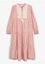 Midikleid aus softem Viskose-Mix in rosa von vorne - bonprix