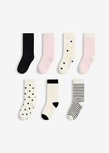 Socken mit Bio-Baumwolle (7er Pack) in weiß von vorne - bonprix