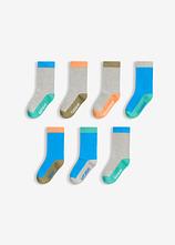 Socken mit Bio-Baumwolle (7er Pack) in grau von vorne - bonprix