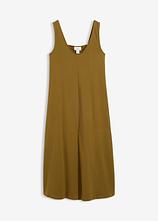 Jerseykleid aus reiner Bio-Baumwolle in grün von vorne - bonprix