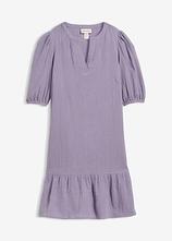 Kleid aus Musselin in lila von vorne - bonprix