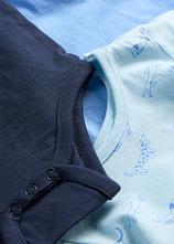 Kurzarm-Body aus reiner Bio-Baumwolle (3er Pack) in blau - bonprix