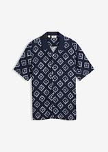 Kurzarmhemd aus softer Viskose in blau von vorne - bonprix