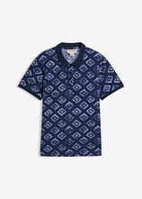 Jersey-Poloshirt, Slim Fit in blau von vorne - bonprix