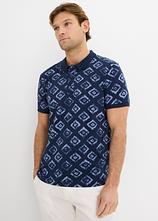 Jersey-Poloshirt mit Bio-Baumwolle in blau von vorne (im Anschnitt) - bonprix