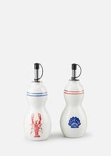 Essig & Öl Spender (2-tlg. Set) in weiß von vorne - bonprix