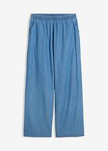 Wide-Leg-Jeans Mid Waist aus reiner Bio-Baumwolle in blau von vorne - bonprix