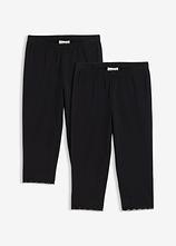 Capri-Leggings mit Bio-Baumwolle (2er Pack) in schwarz von vorne - bonprix