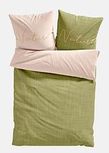 Wendbare Linon-Bettwäsche in beige von vorne - bonprix