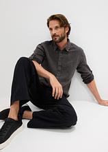 Hemd aus weichem Musselin in schwarz im Look (Totalaufnahme) - bonprix