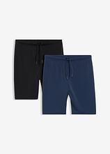 Badeshorts mit langem Bein und enger Passform  (2er Pack) in schwarz - bonprix