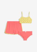 Bikini und Shorts (3-tlg.Set) in pink - bonprix